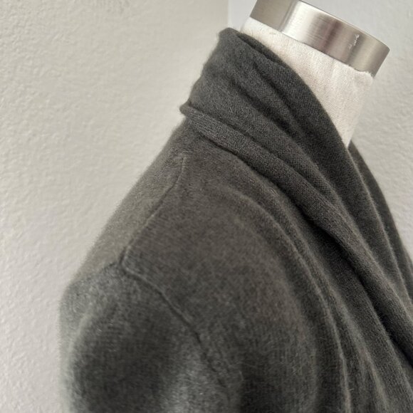 C By Bloomingdale's 2 Ply Cashmere Open Front Cardigan Greyish Brown Sz S - Picture 6 of 13